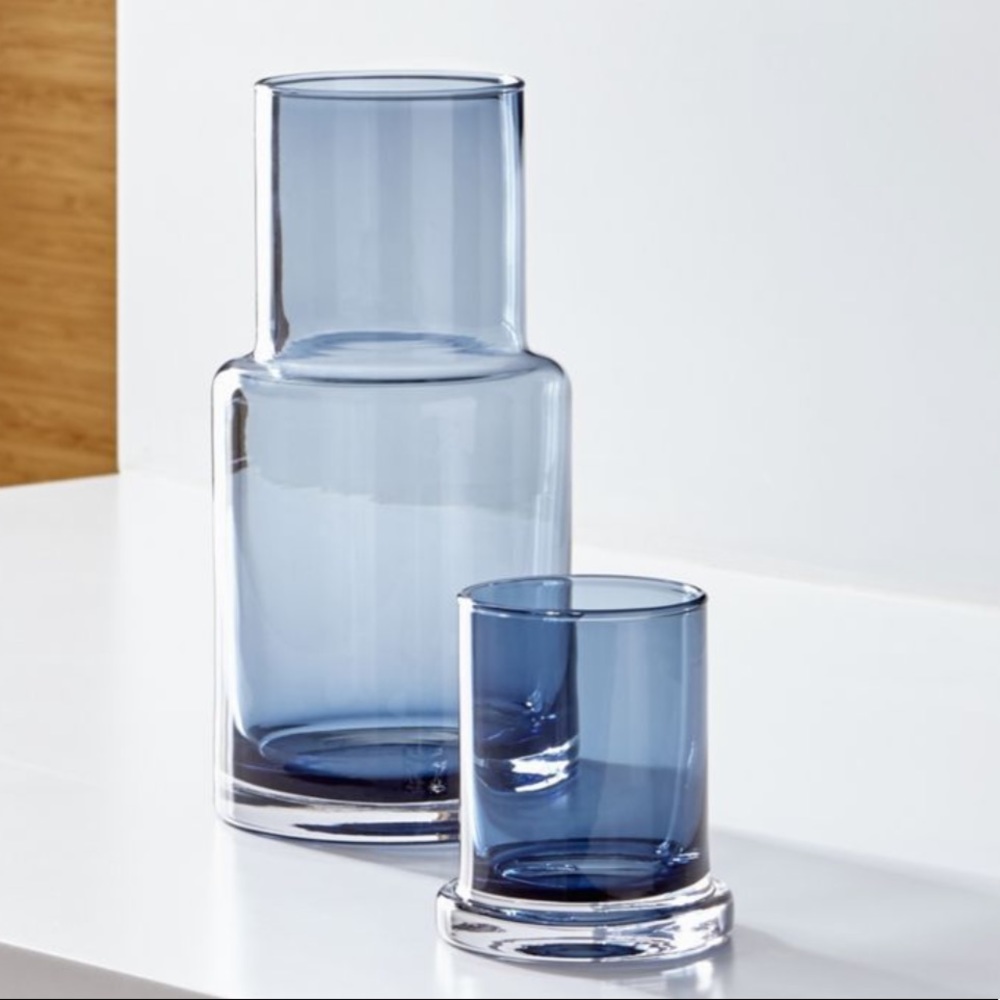 ISO - Crate & Barrel Azure Carafe and Canisters